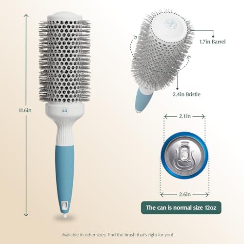 Medium Round Brushing Brush - Ceramic Hair Brush for a Smooth Salon Style Look - Professional Brushing Brush Ideal for All Hair Types - 43 mm - Image 2