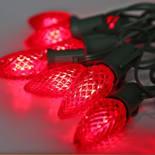 50PACK C9 LED Christmas Lights Shatterproof Waterproof Red Plastic - Image 4