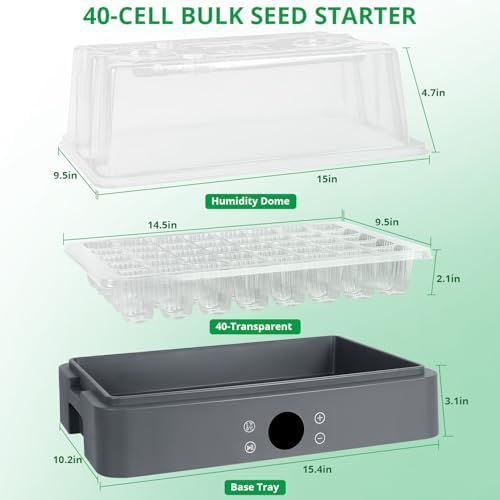 Sondiko Seed Starter Tray with Grow Light, Heated Seed Starter Kit - Image 2