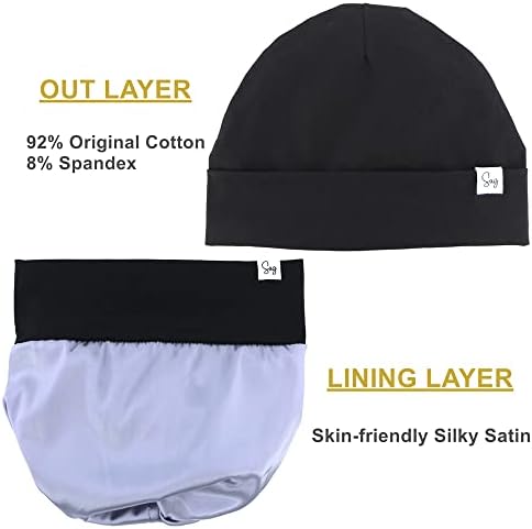 Jersey Beanie Hat for Newborn Baby Boys Girls Silky Satin Lined Hats Bonnet Toddler Infant Little Kids Beanies Caps - Image 3