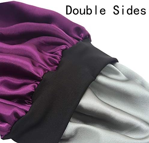 Kids Satin Bonnet Double Layer Wide Elastic Band Sleep Cap - Image 3