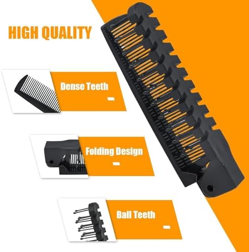 3PCS Travel Foldable Brush, Anti-Static Hair Comb and Double Headed Hairdressing Tool for Men & Women (Black) - Image 4