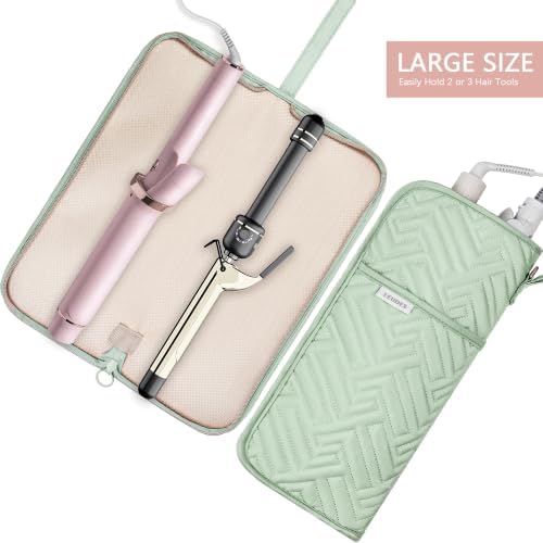Leudes Hair Tools Travel Bag Case Hot Heat Resistant Mat 2 in 1 Pouch - Image 2