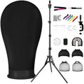 63In Wig Stand Tripod with 22In Head, Mannequin Head for Wig Making Display by PetBaby