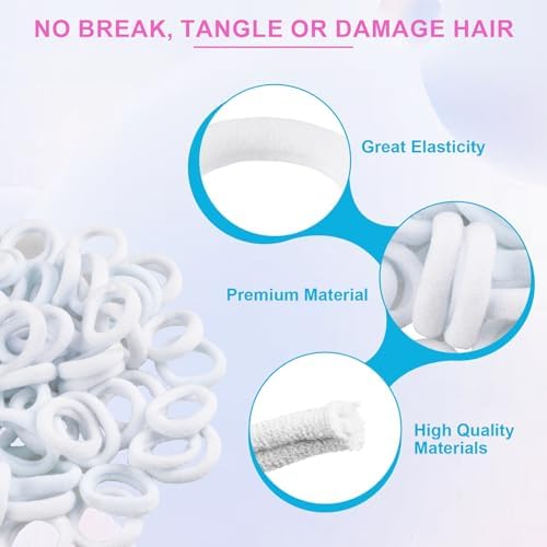 TVINLIK 400 PCS Baby Hair Ties – No Damage Elastic Ponytail Holders - Image 3
