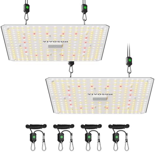 VIVOSUN LumaLight 100W LED Grow Light, Full Spectrum Plant Light, Smart Dimmable & High PPFD for Indoor Plants Seedling Vegetables Bloom, Fits 2×2/2×4 Grow Tents, 2-Pack by VIVOSUN