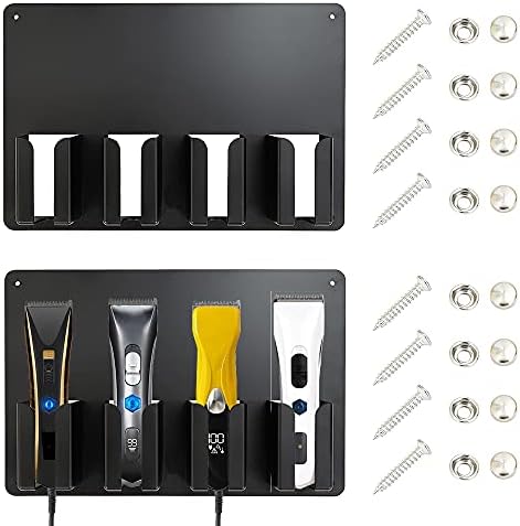 2Pcs Clipper Holders for Barbers, Barber Clipper Organizer, Hair Trimmer Storage Rack (Wall Mount) by ZQIANBEAUTY