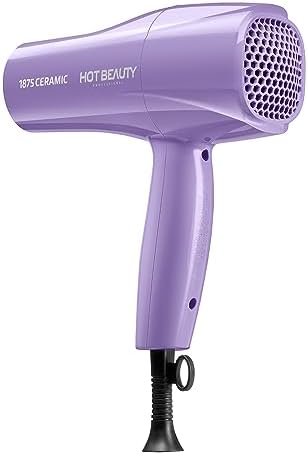 Hot Beauty 1875 Ceramic Hair Dryer, Powerful Fast Drying, Multi-Setting with Comb Attachment, Additional Detangler Included, Slide Bar Switch, Compact for Home & Travel (Purple) - Image 2