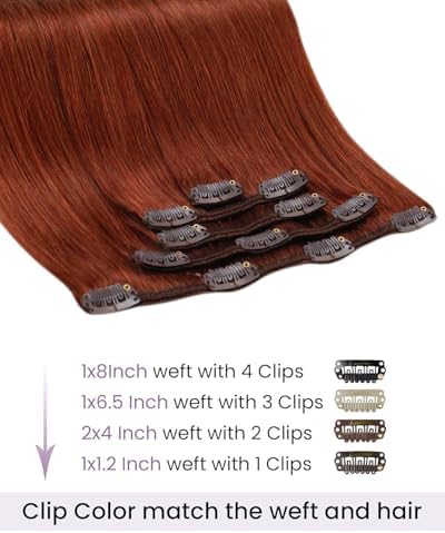 LaaVoo Real Hair Extensions Clip In Human Hair, 22 Inch 5Pcs 80g - Image 2