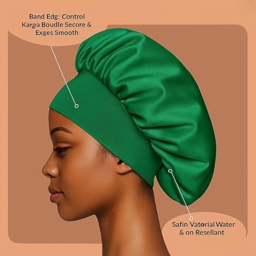 Satin Bonnet – Sleep Bonnet for Women and Men Curly Hair, Braids, and Natural Hairstyles (1pck) - Image 4