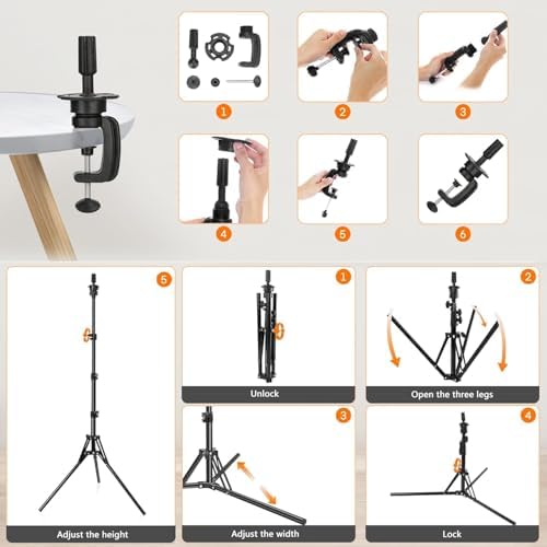63In Wig Stand Tripod with 22In Head, Mannequin Head for Wig Making Display - Image 6