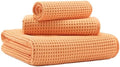 MICROFI Microfiber Waffle Bath Towels, 3 Pieces, Oversized, Soft, Absorbent, Fast Drying, Lint Free, Includes Bath, Face and Hand Towels 430 GSM by Unknown