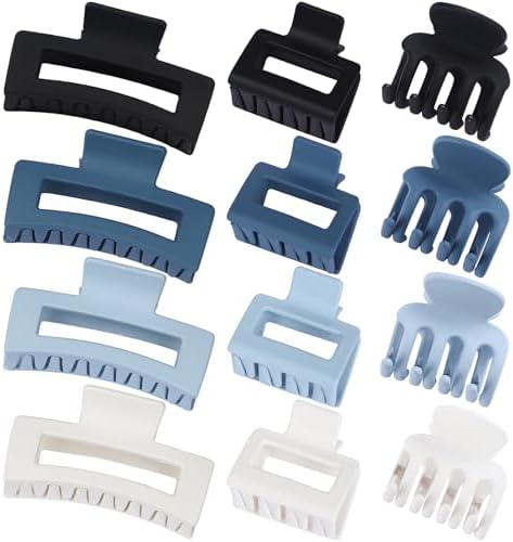 SMKSL 12 Pcs Hair Claw Clips for Women & Girls 3 Styles Hair Accessories - Image 2