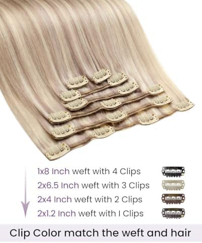 LaaVoo Clip In Hair Extensions, For Special Occasion, 20 Inch - Image 3