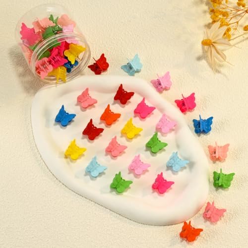 Mini Butterfly Hair Clips, Y2K 90s 50pcs Hair Accessories (Matte Color) - Image 6