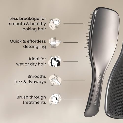 Tangle Teezer Chrome Ultimate Detangler Brush, Straight to Curly, Gunmetal - Image 6