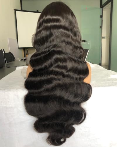 BEEOS 13x6 Ultra-fitted HD Lace Frontal Wig 180% Density Pre-Plucked Body Wave Human Hair Wigs Bleached Knots 0.10mm Invisible SKINLIKE Real HD Lace Wig 28 Inch - Image 5