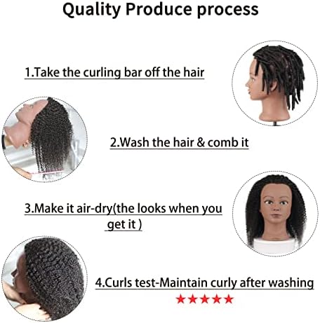 100% Human Hair Mannequin Head Kinky Curly Head Mannequin Real Hair Cosmetology Doll Head for Hair-styling Practice Manikin Training Head With Clamp Stand - Image 3