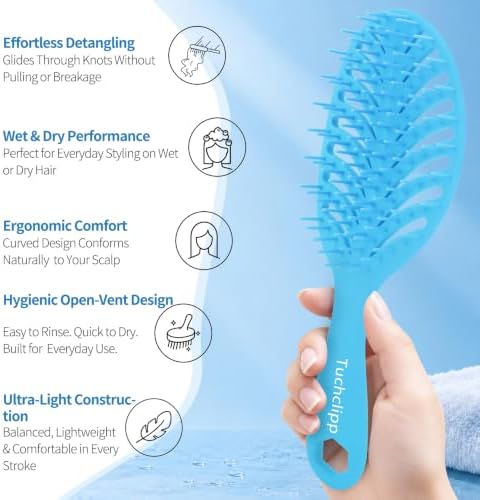 Vented Detangling Brushes for Wet & Dry,Curly Straight Thick Hair - Image 3
