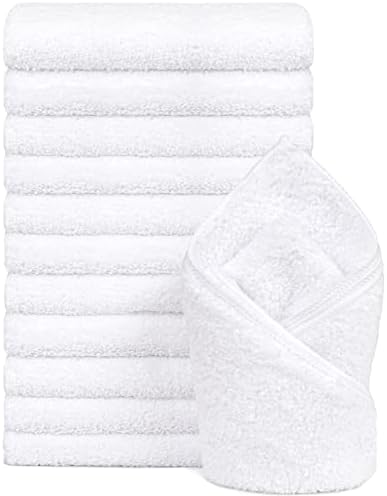 Orighty 12-Pack White Hand Towels - Quick Drying & Absorbent Microfiber Gym Towels 16x28 inches - Lightweight & Thin White Yoga Towels - Multi-Purpose Camping Towels for SPA, Hotel & Bathroom by AllRightinOrighty