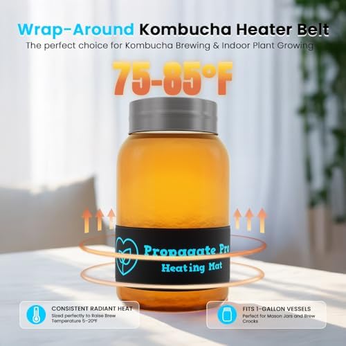 Wrap Around Kombucha Heater Belt | Propagate Pro Brewing and Fermentation Heat Mat Warmer | Keeps Your SCOBY Happy and Productive with Stickon Thermometer - Image 2