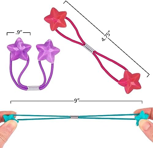 24pc Star-Shaped Multicolored Twin Bead Ponytail Ball Elastics Value Pack - Image 3