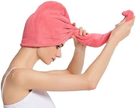 HOPESHINE Women's Soft Shower Hair Towel Twist Hair Turban Wrap Drying Cap Great Gift for Women (Rose Red 3-Pack) - Image 4