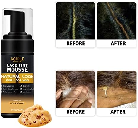 Lace Tint Melting Mousse for Women's Toupees, Hairpieces and Wigs - Natural Finishing Color, Wig Glue and Tool Set (Light Brown) - Image 4