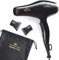 Olivia Garden 1875W Ceramic + Ion Professional Hair Dryer for Men and Women - Fast Drying Blow Dryer - Powerful Ionic Generator - 3 Heat Settings - With 2 Nozzles and Storage Bag by Unknown