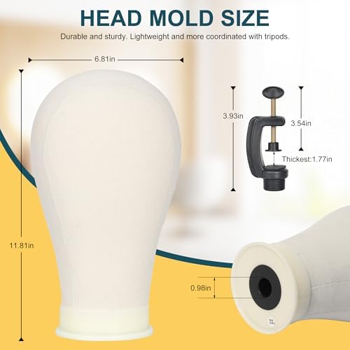 Wig Stand with Head 50 Inches, Wig Head Stand with 22 Inches Mannequin Head, Height Adjustable Metal Tripod Wig Stand, Manikin Head Set for Wigs Display Making Hair Weave and Styling - Image 4