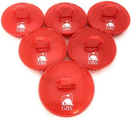 G.B.S Shampoo Scalp Massage Brush, Grooming Travel Effortless Glide Fine Tooth Durable Material, Pack of 6, Red by GentsFineGroomingProducts