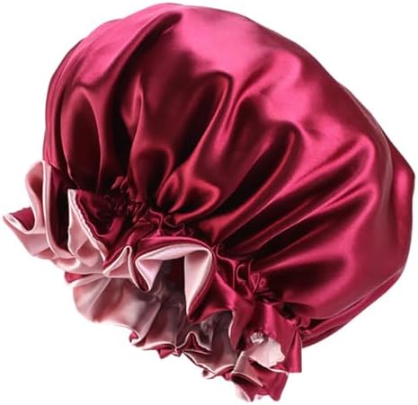 Satin Bonnet for Sleeping Women Wide Elastic - Double Layer Satin Bonnet Hair Bonnet Night Sleep Cap for Curly Hair by Mealah