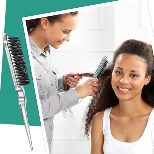 Geiserailie 3 Pcs Slick Back Hair Brush Set Bristle Brush, Clear Green - Image 6
