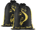 2PCS Satin Storage Pouches for Multiple Hair Pieces Soft Silky Drawstring Organizers for Extensions, Bundles, Styling Tools, Business Gift Containers (Black) by AIHOPESTO