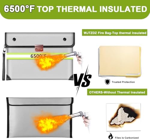 Upgraded Fireproof Document Bag with Lock 6500°F Fireproof - Image 3