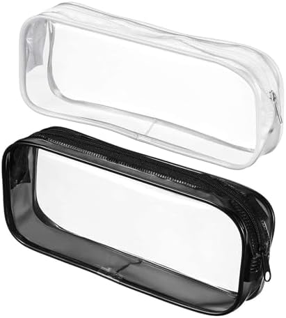 2pcs Small Clear Cases with Zipper, Makeup Brush Bag for Traveling by Juxiamal