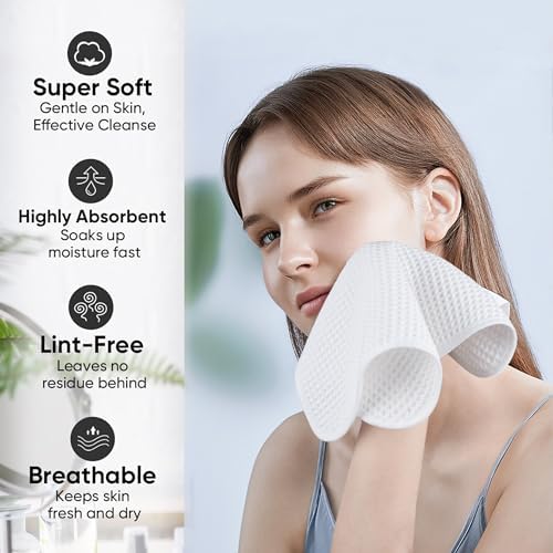 Microfiber Waffle Face Towels, 4 Pieces, Soft, Absorbent, Fast Drying, Lint Free 430 GSM (White) - Image 4