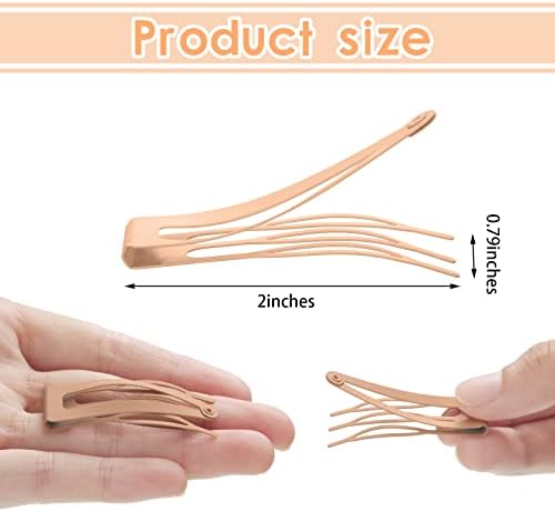 Chinco Cream 24 Pcs Double Grip Hair Metal Snap Clips,2 Inch - Image 2