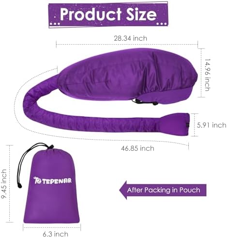 TEPENAR Hair Dryer Bonnet Attachment: Upgraded Extra Large Hooded Dryer Adjustable Hair Dryer Caps - Easy to Use for Natural Curly Textured Hair Care Styling Fast Drying - Purple - Image 3