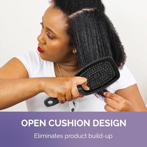 Curl Keeper Flexy Hair Brush, Purple - Detangling Hair Brush with Flexible Bristles for Shower Use, Combing Through Curls & Removing Tangles - Lightweight Hair Accessories for All Hair Type - Image 4