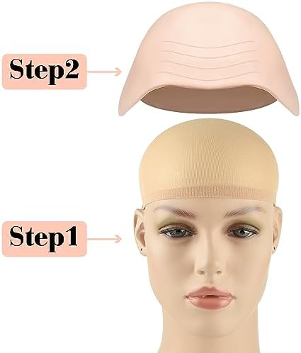 4 PCS Halloween Makeup Latex Bald Cap 4 PCS Nylon Head Wig Cap - Image 4