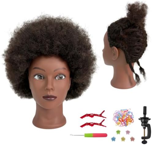 Afro Kinky Hair Braiding Mannequin Head with 100% Human Hair for Styling by ARLEFENNI