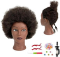 Afro Kinky Hair Braiding Mannequin Head with 100% Human Hair for Styling by ARLEFENNI