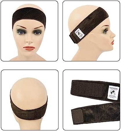 YANTAISIYU 1 Piece Wig Grip Headband Non-slip Scarf Adjustable Wig Grip Band for Women Wigs (Dark Brown) - Image 3