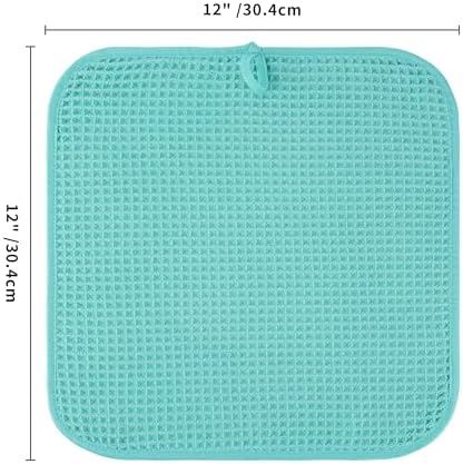 Microfiber Waffle Face Towels, 4 Pieces, Soft, Absorbent, Fast Drying, Lint Free 430 GSM (Turquoise) - Image 7