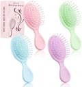HOFASON 4 PCS Mini Wet Hair Brush Easter Basket Stuffers for Women Teens Girls, Small Hair Brush for Pockets, Bachelorette Party Favors, Bridesmaid Gift, Spa Party Supplies, Travel Mini Brush by HOFASON