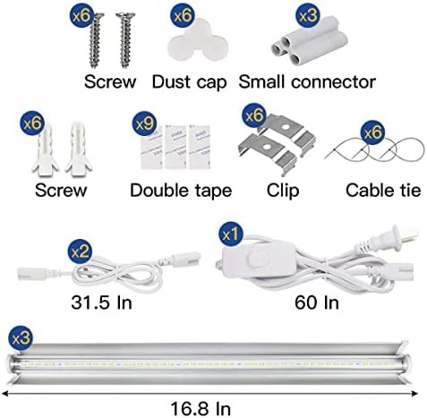T5 Grow Lights 1.4Ft, 5000K White Full Spectrum LED Plant Growing Lamp Strips for Indoor Plants, Seeds Starting, Succulents, High PPFD with V-Shaped Reflector - Image 6