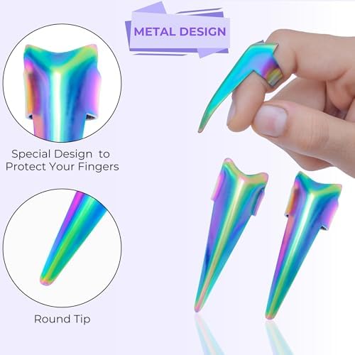SIVOTE 2PC Pro Hair Parting & Sectioning Tool Set - Stainless Steel Straight & Curved Hair Separator Rings for Precise Styling and Extensions (Multi Color) - Image 3
