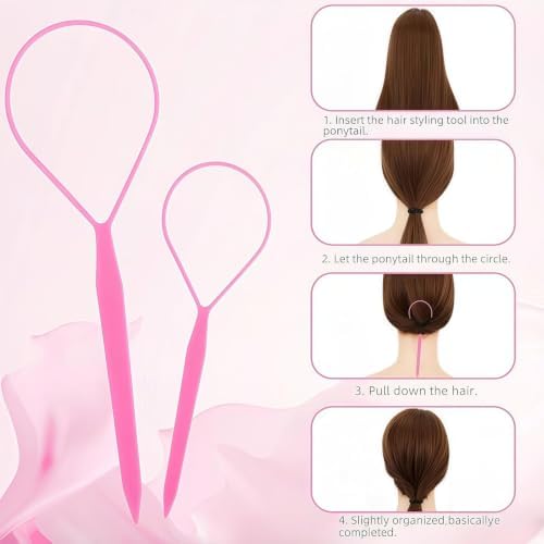 9pcs Topsy Hair Tail Tool & rat tail comb set for Woman Girl Hair Styling - Image 3