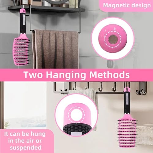 Detangler Brush for Wet and Dry Hair - Painless Hair Brush for Detangling Knots, Smoothing and Styling, for Adults and Kids, Gentle on Curly/Thick Hair (Pink) - Image 3